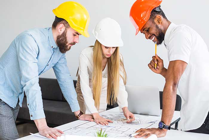Modern building management and security control room