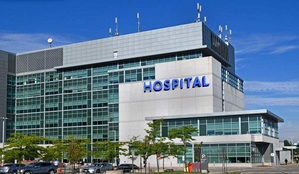 Hospital building with nurse call and security systems installed