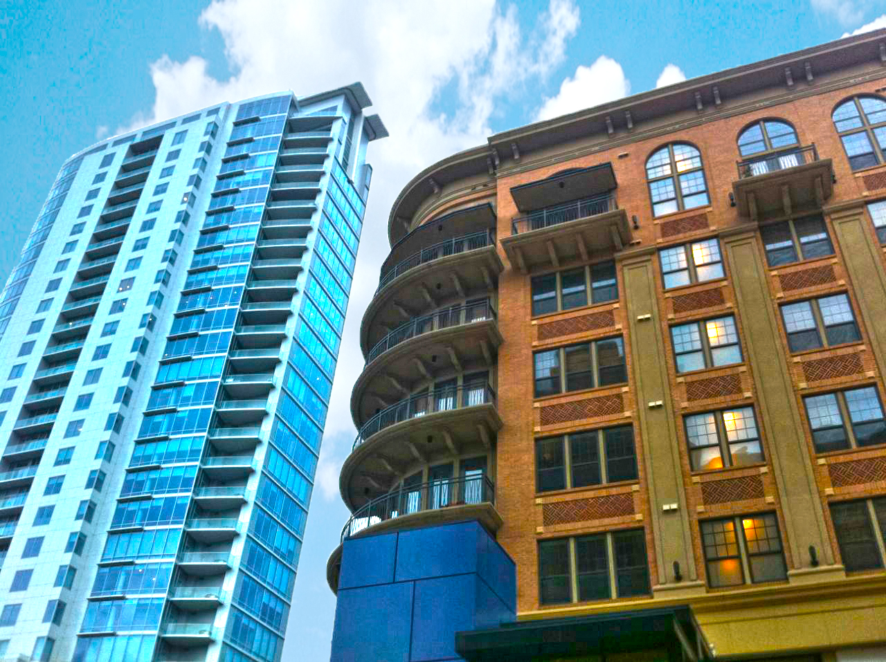 Modern private residential building with security systems